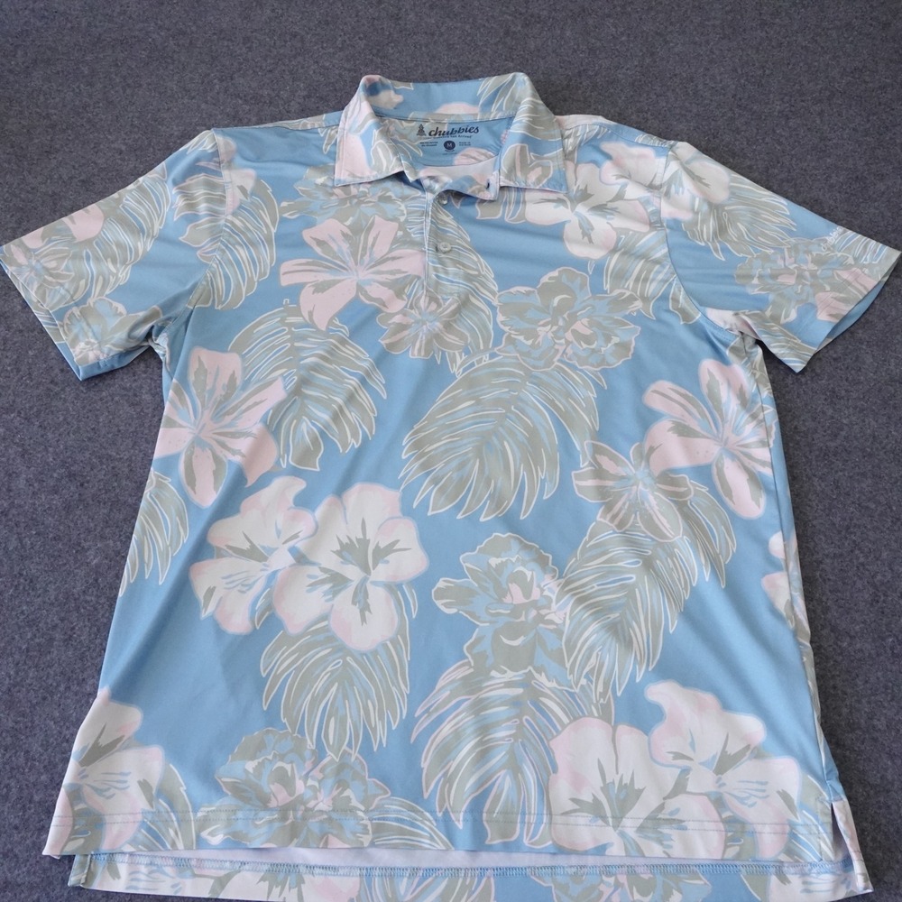 chubbies Light Blue Tropical Floral Polo